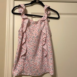 Red/blue floral Loft tank